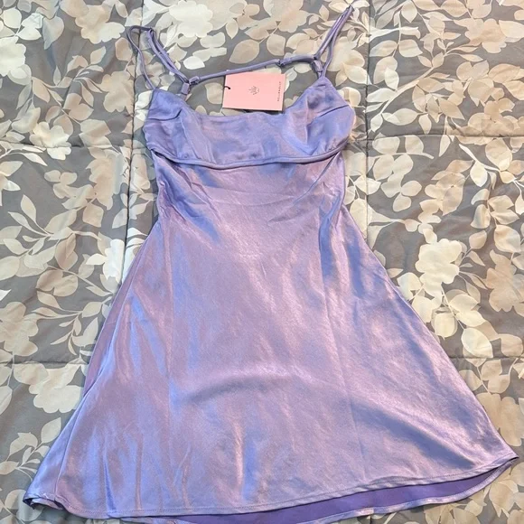 Hello Molly Lilac Satin Camisole Dress - Picture 1 of 3